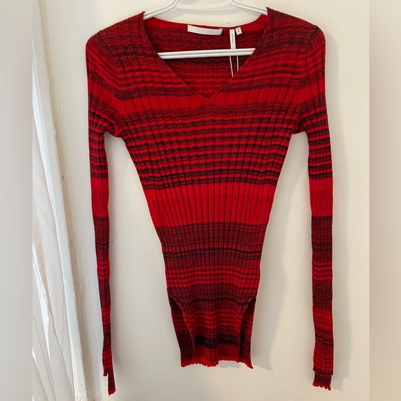 Helmut Lang Striped Rib Knit Top - Picture 2 of 3